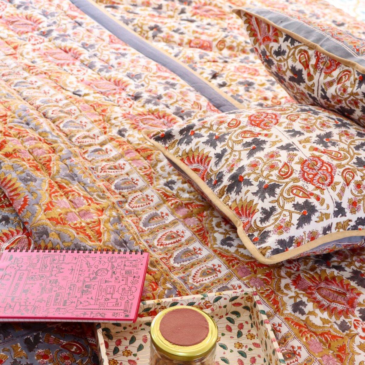 quilts cotton grey and yellow 7
