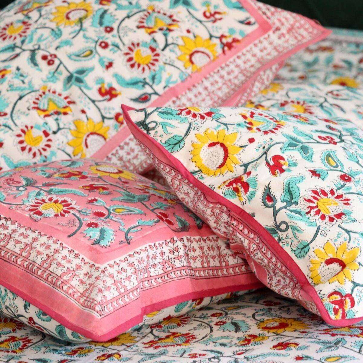 quilts cotton pink and white 2