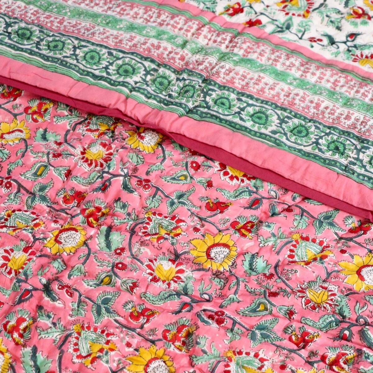 quilts cotton pink and white 3