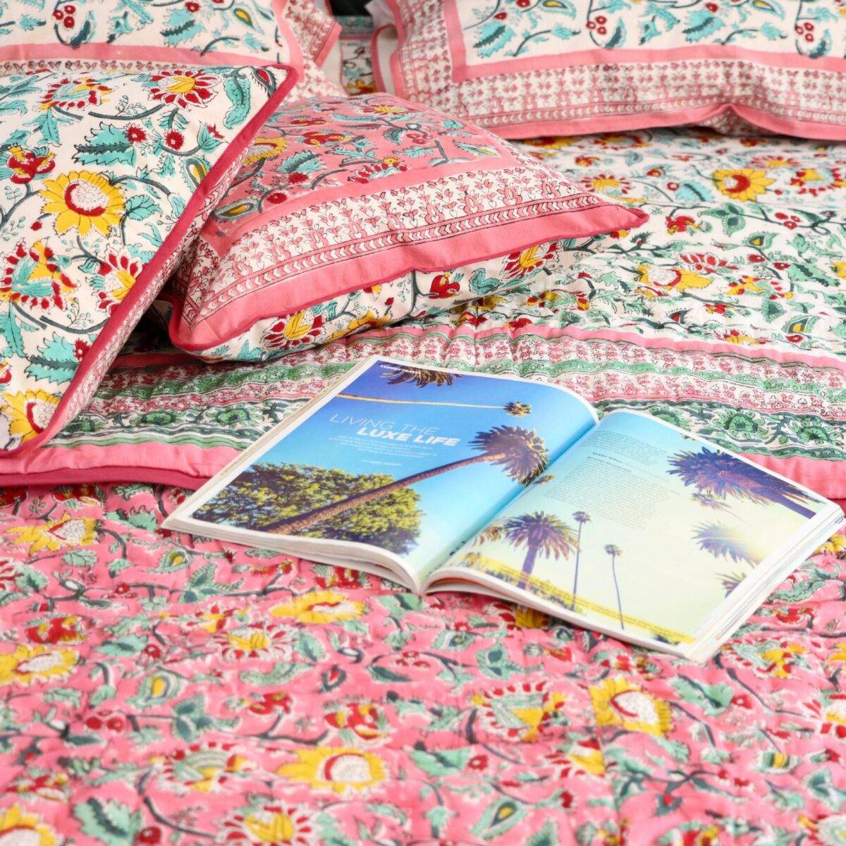 quilts cotton pink and white 6