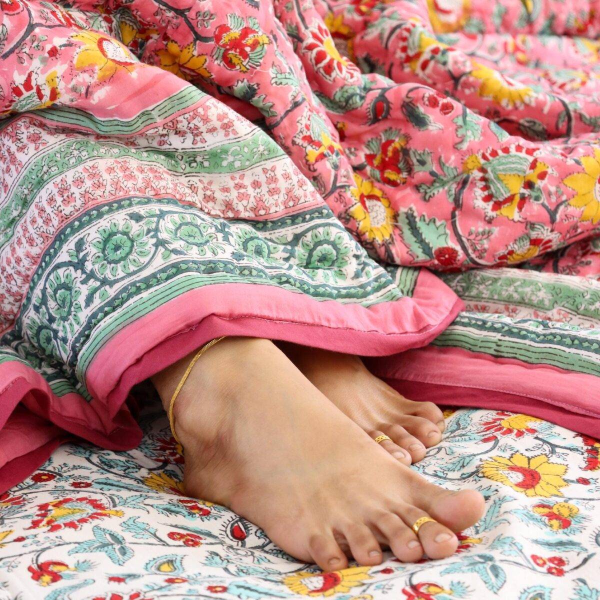 quilts cotton pink and white 7