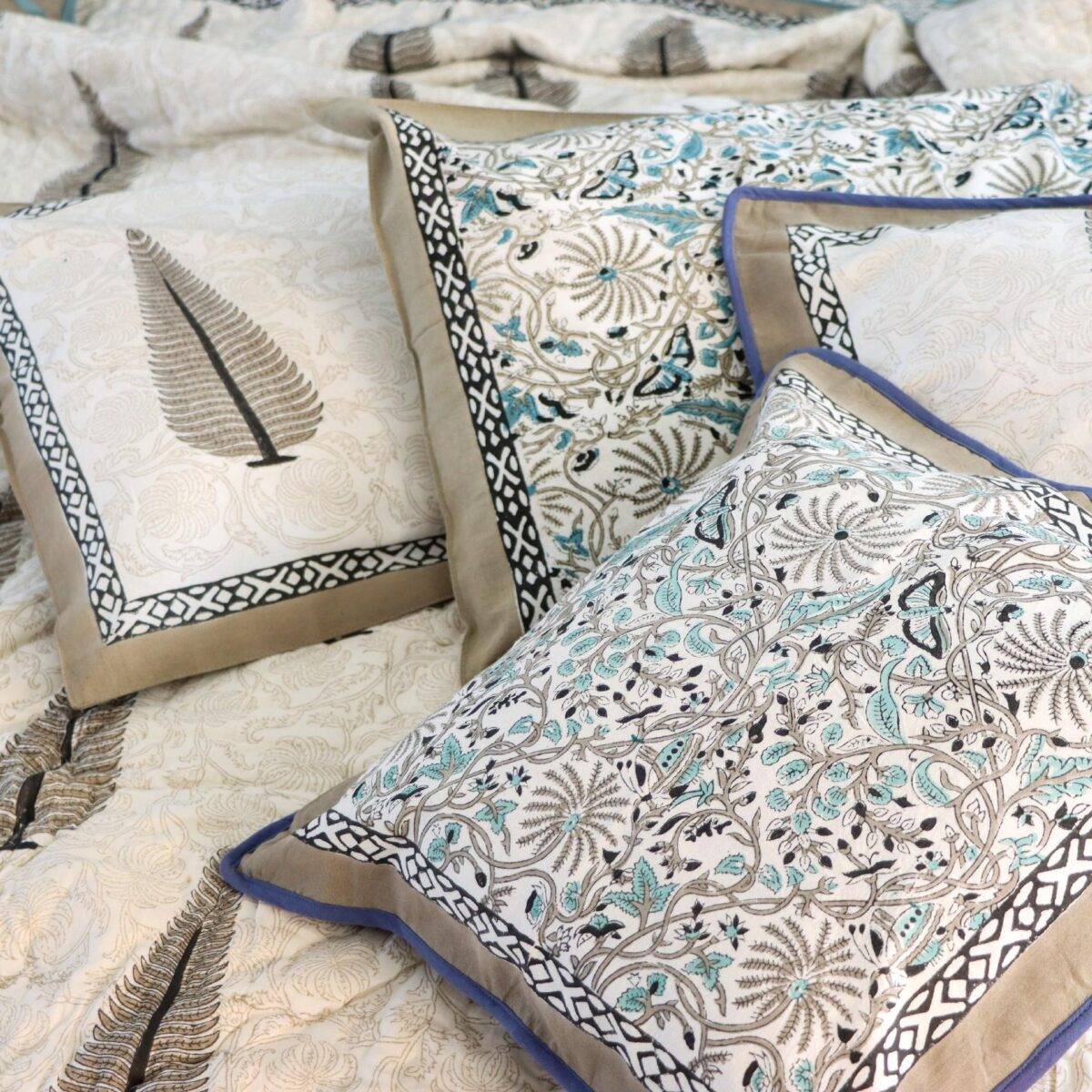 quilts cotton white and blue 5