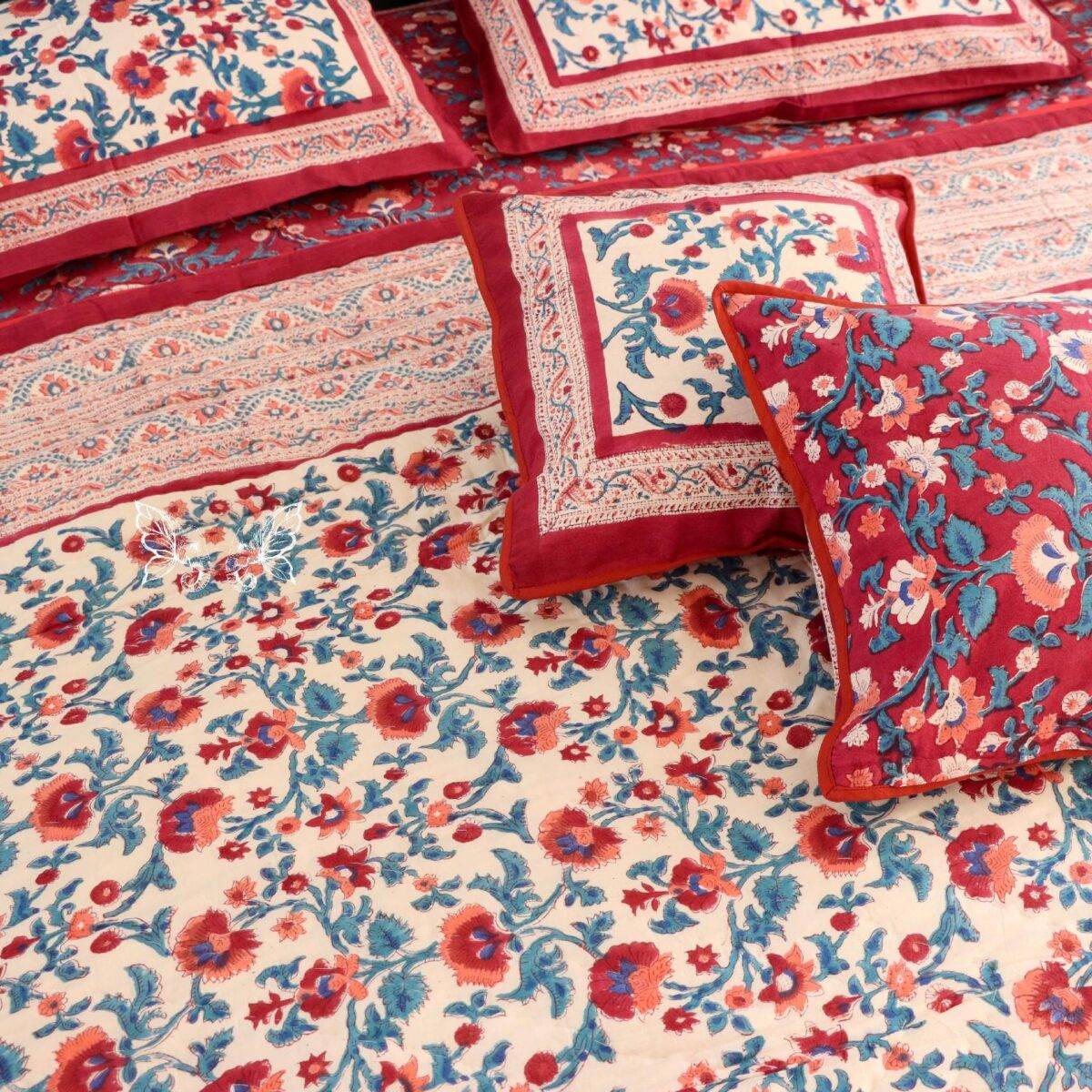 quilts cotton white and red 10