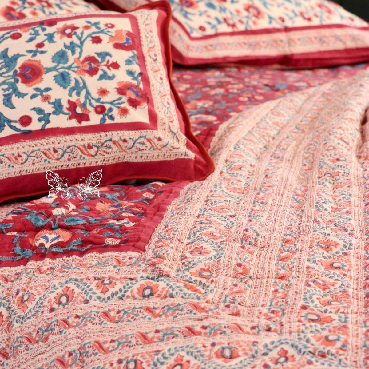 quilts cotton white and red 11