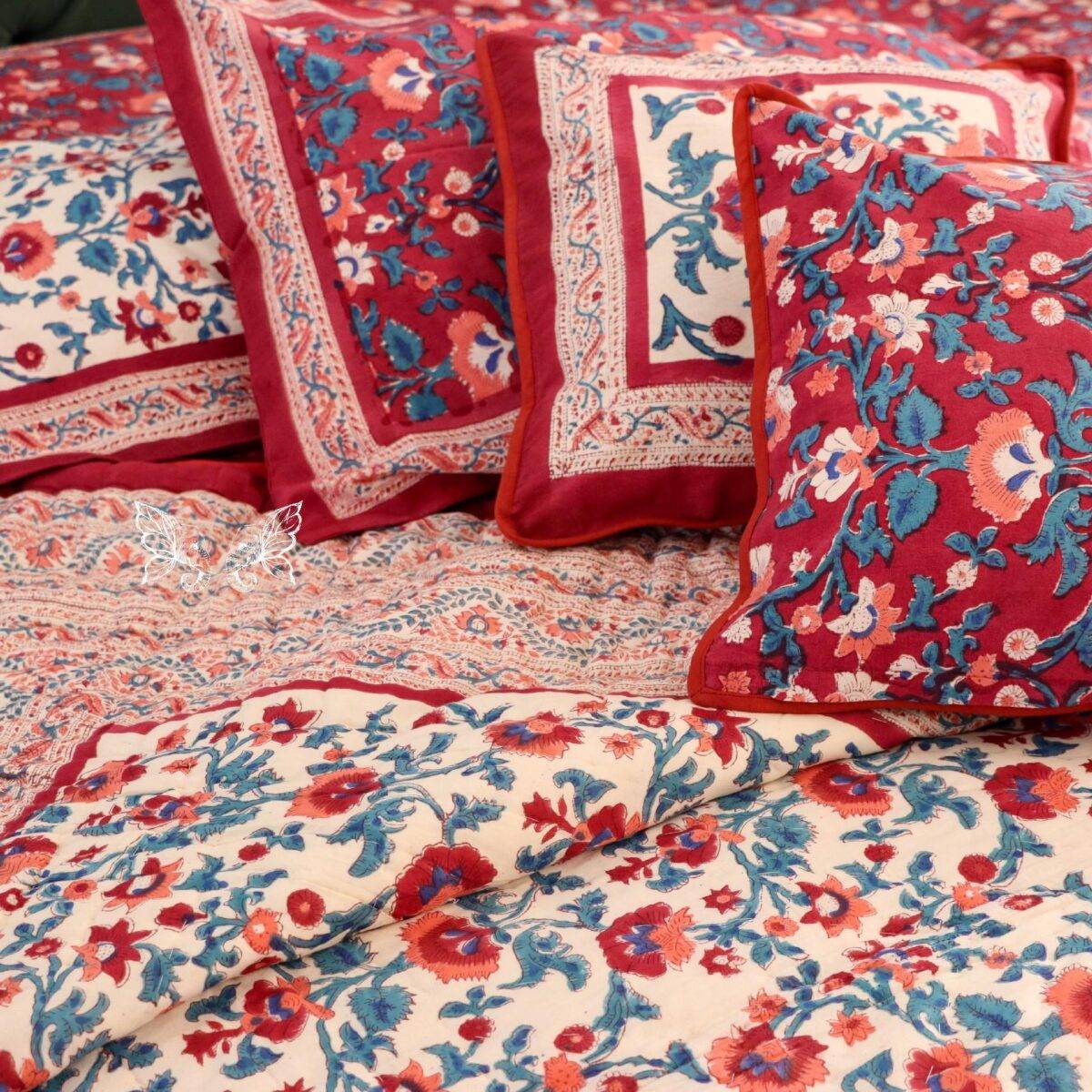 quilts cotton white and red 14