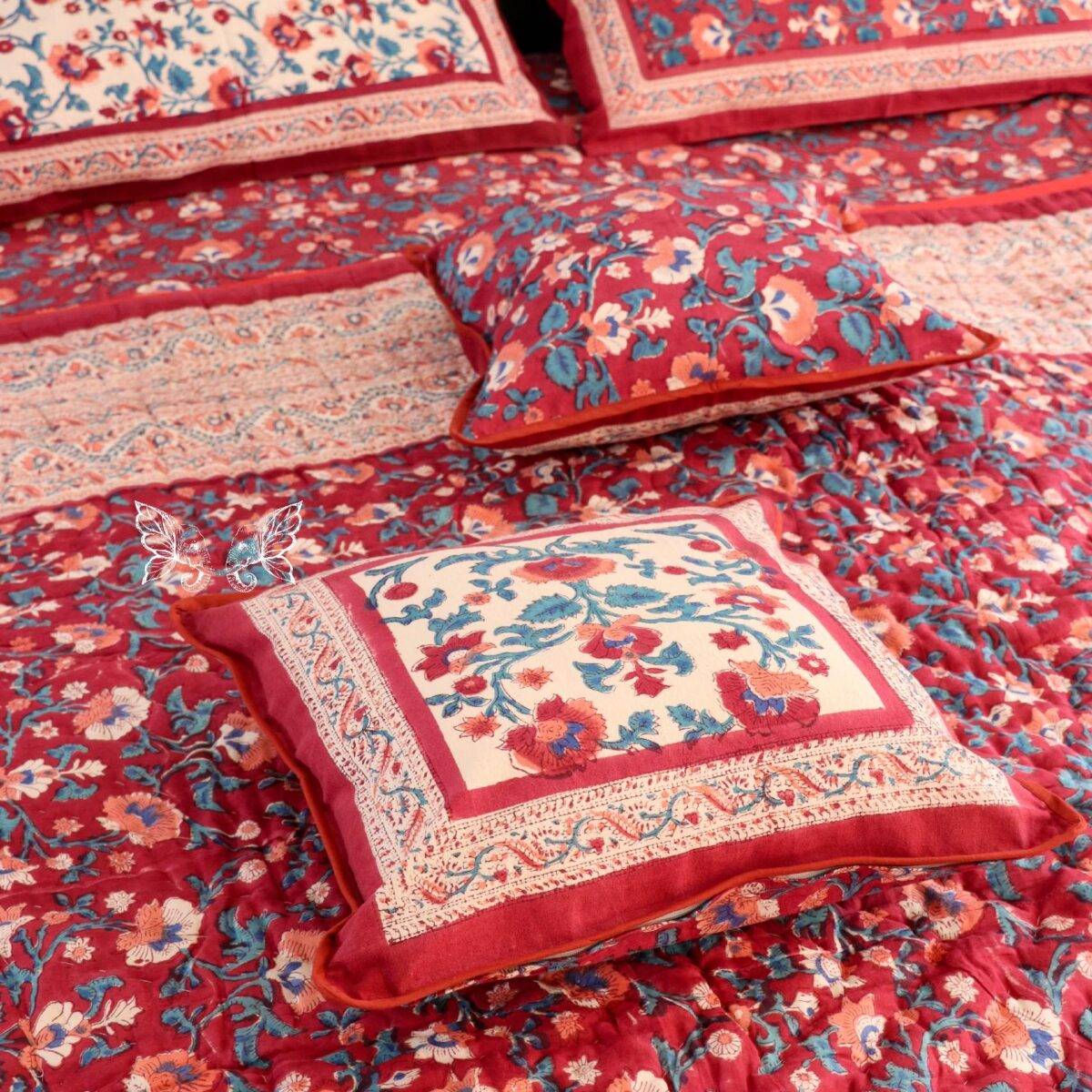 quilts cotton white and red 5