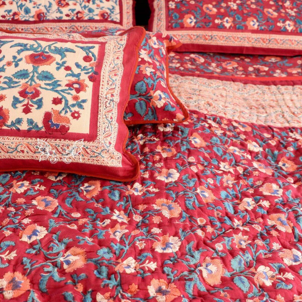 quilts cotton white and red 6