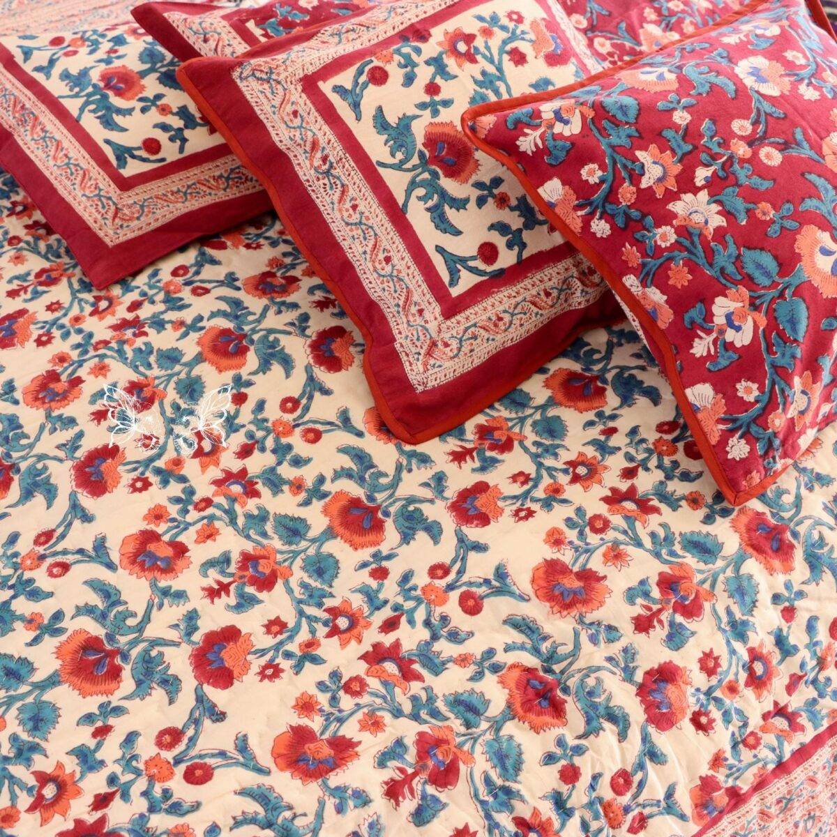 quilts cotton white and red 8