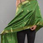 Handloom Banarasi Silk Scarf with Zari Motif Work