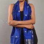 Handloom Banarasi Silk Scarf with Zari Motif Work