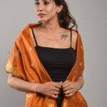 Handloom Banarasi Silk Scarf with Zari Motif Work