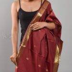 Handloom Banarasi Silk Scarf with Zari Motif Work