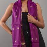 Handloom Banarasi Silk Scarf with Zari Motif Work