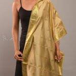 Handloom Banarasi Silk Scarf with Zari Motif Work