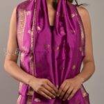 Handloom Banarasi Silk Scarf with Zari Motif Work