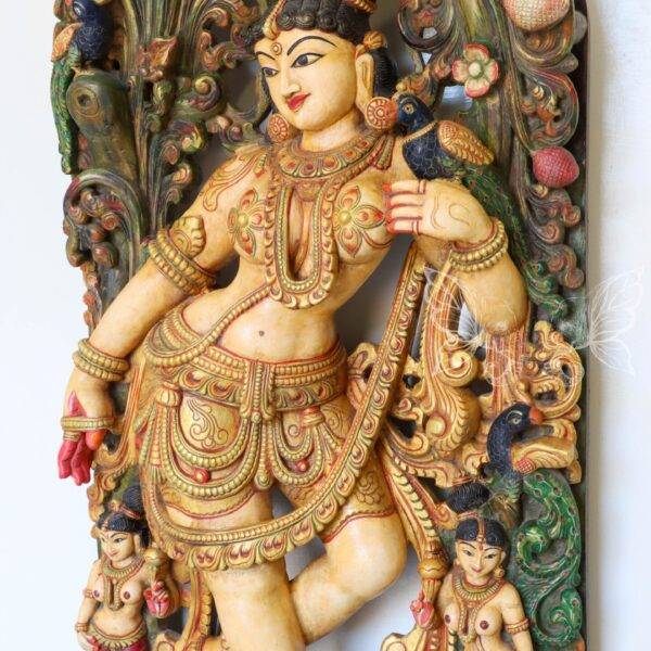 Elevate Your Space with Apsara Wood Carving Statue - Artisan Craftsmanship