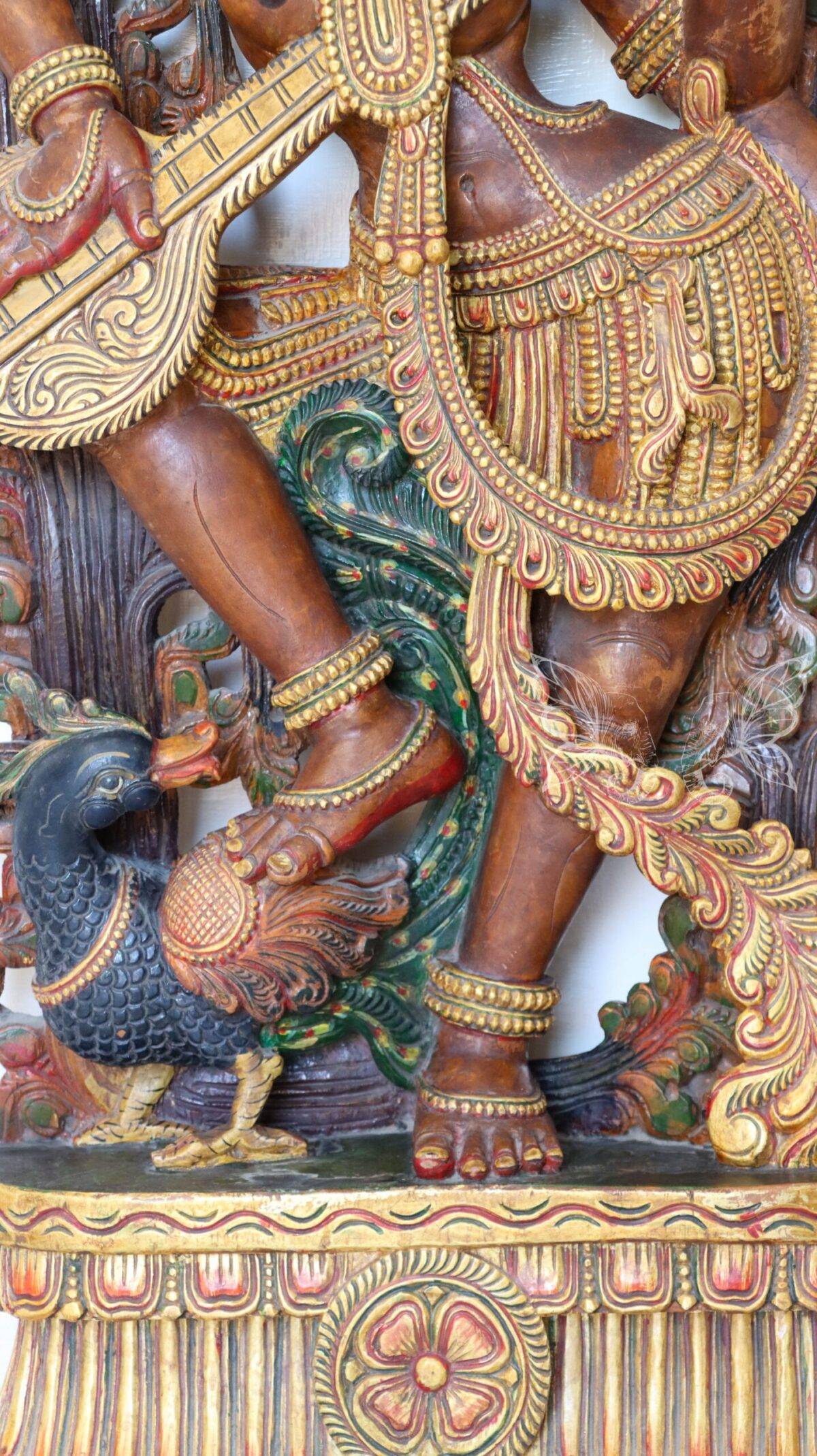 wood carving Saraswati woodcolor 1531 scaled 1