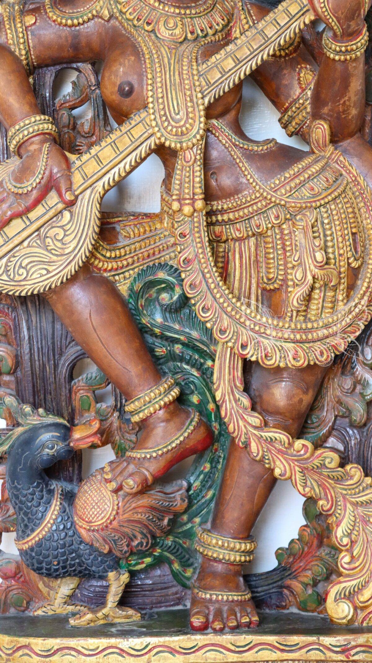 wood carving Saraswati woodcolor 1532 scaled 1