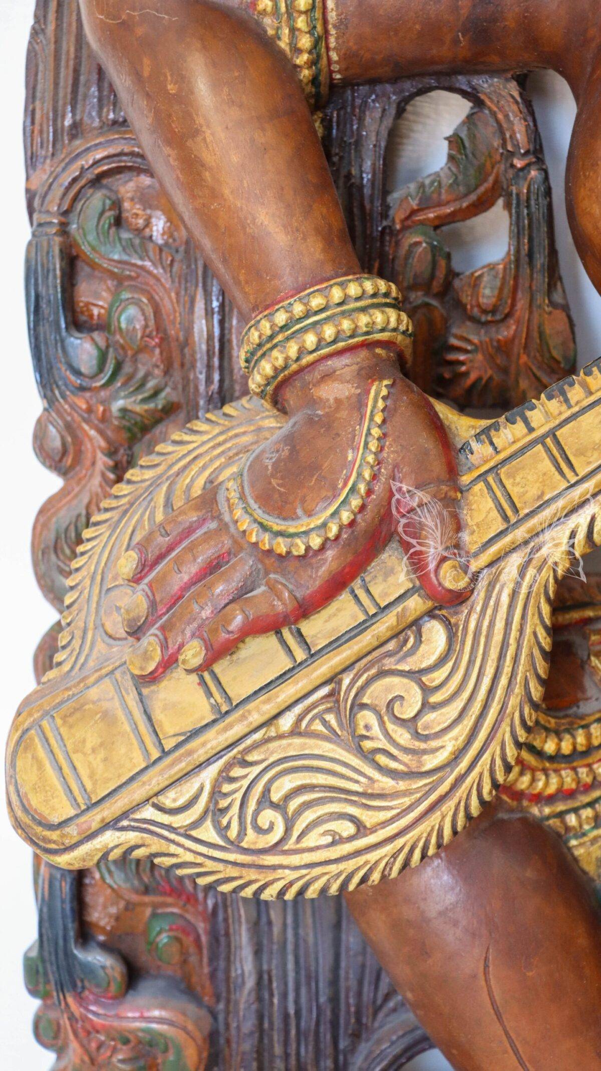 wood carving Saraswati woodcolor 1539 scaled 1
