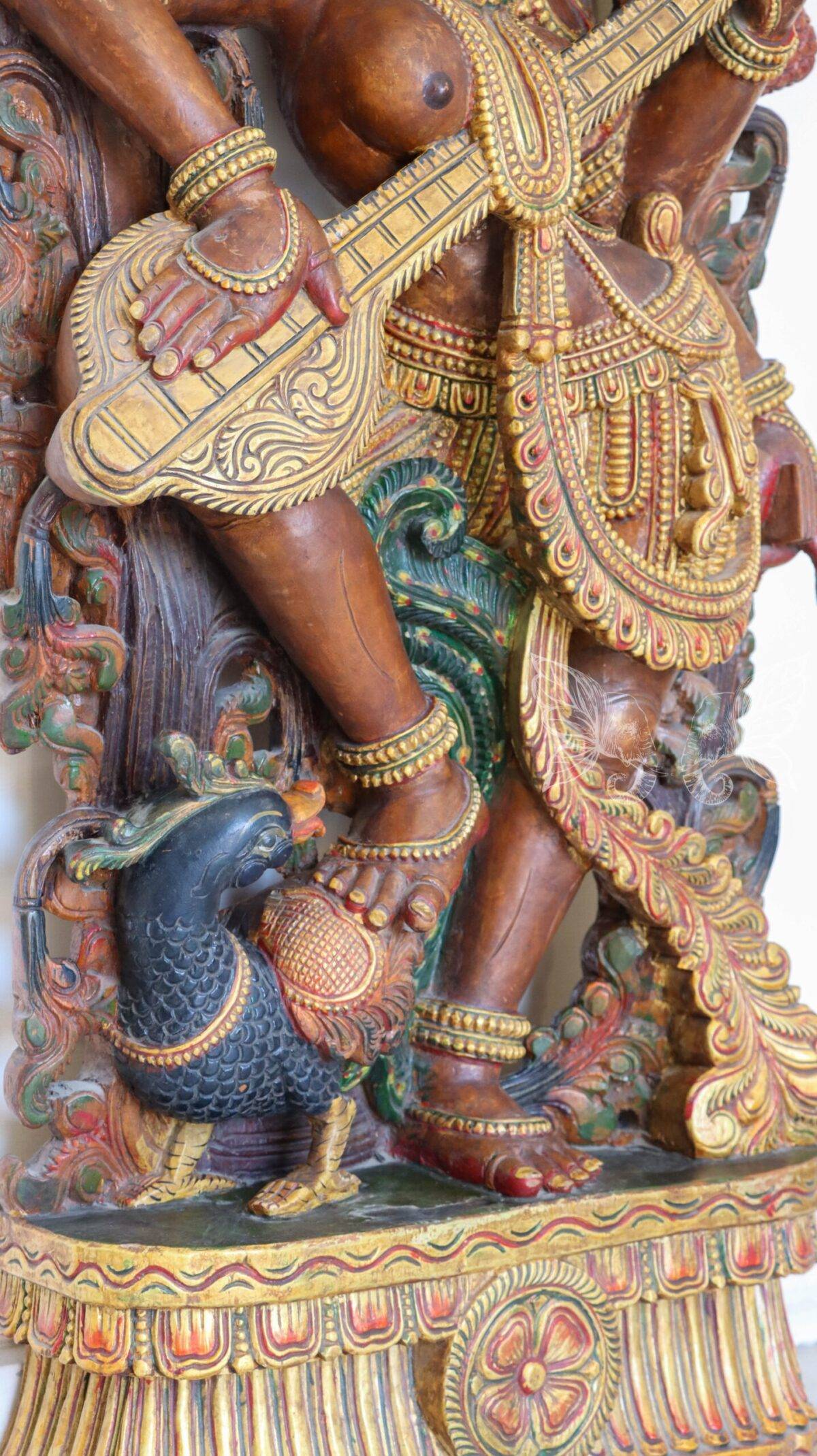 wood carving Saraswati woodcolor 1546 scaled 1