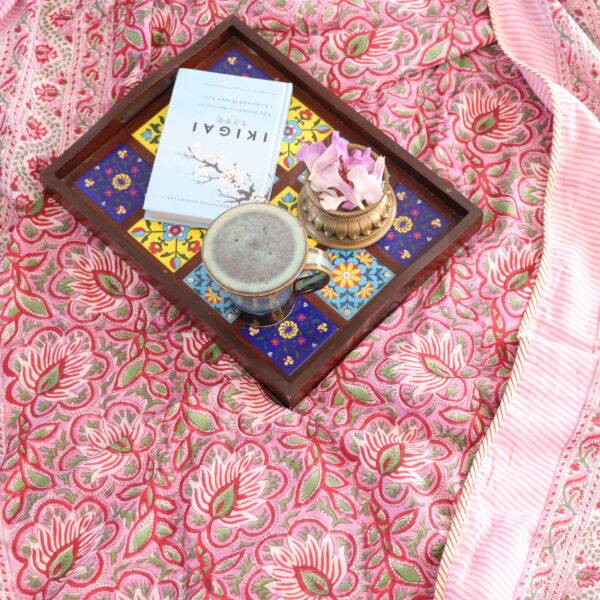 Hand Block Printed Reversible Muslin Dohar – 100% Organic Cotton | Perfect for All Seasons