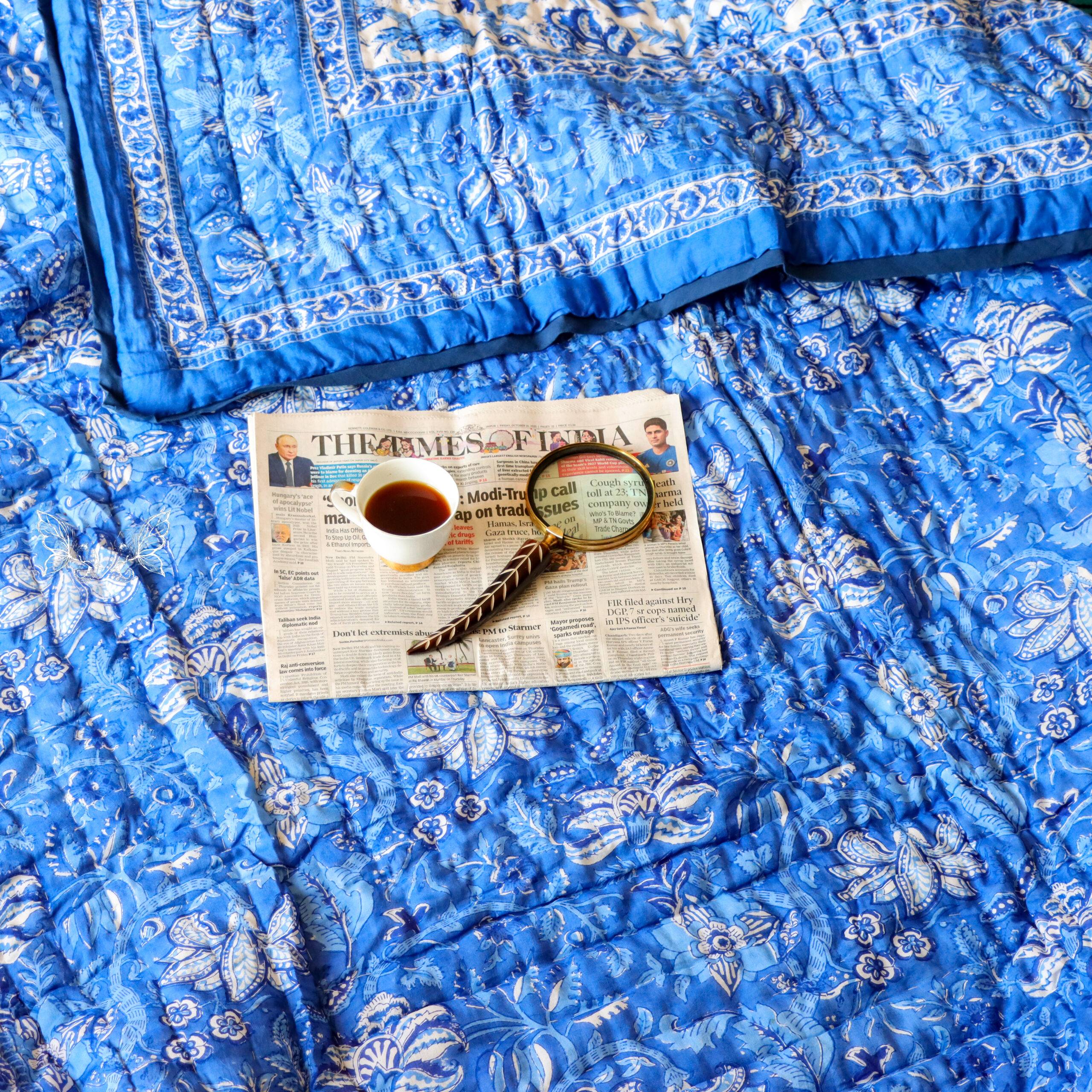 Hand block printed quilt -4 Hand block printed quilt 4 scaled