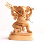 10-Inch Ganesha Wood Carving – Handcrafted Divine Elegance