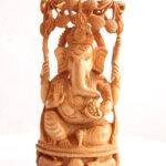 13-Inch Ganesha Wood Carving – Handcrafted Blessings