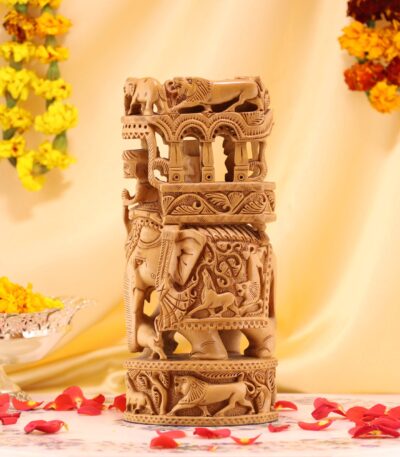 Hand-Carved Wooden Elephant