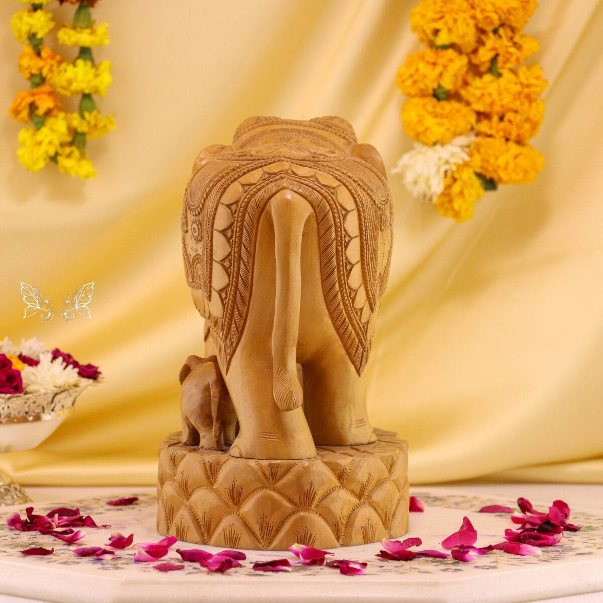 hand carved wood elephant 11 scaled