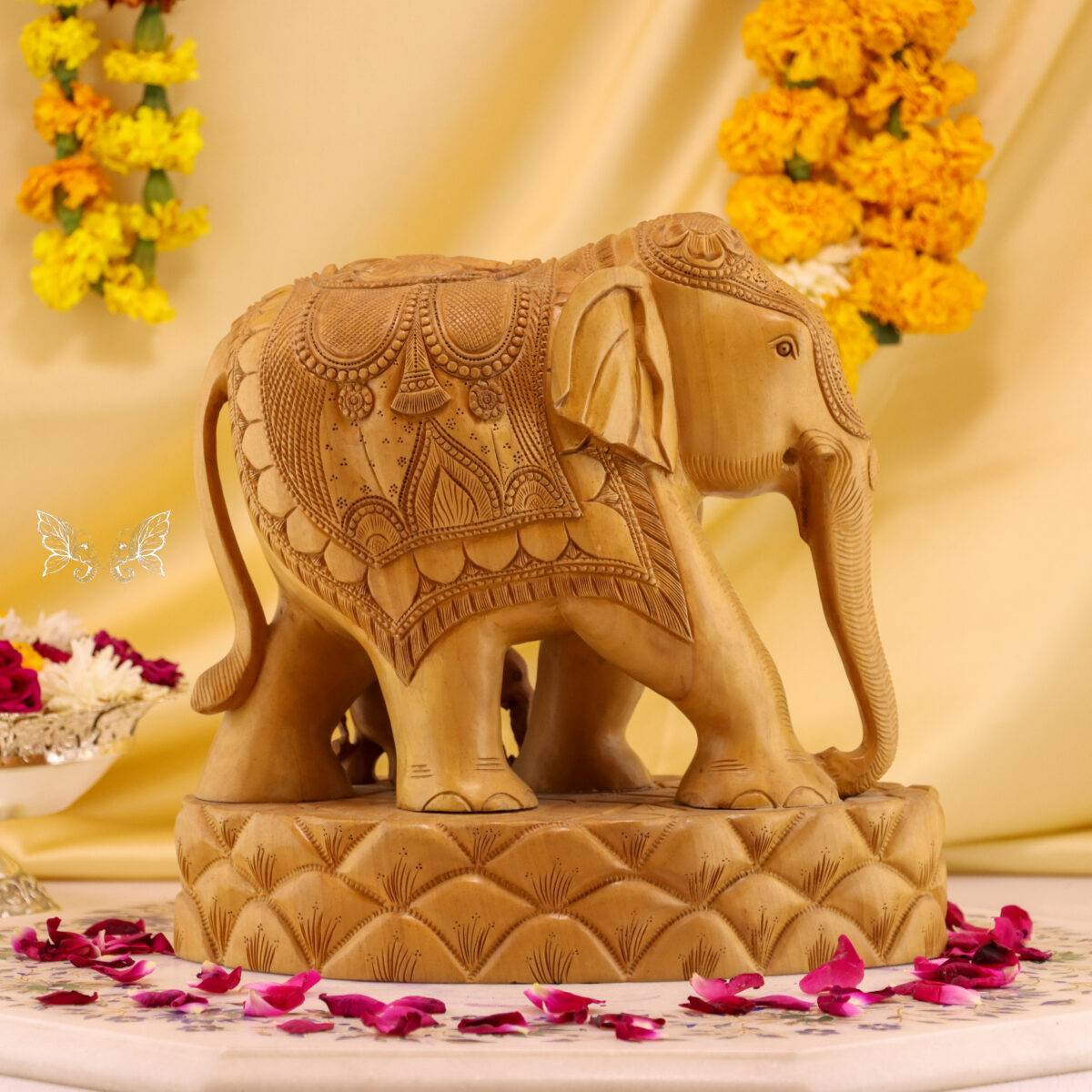 hand carved wood elephant 12 scaled