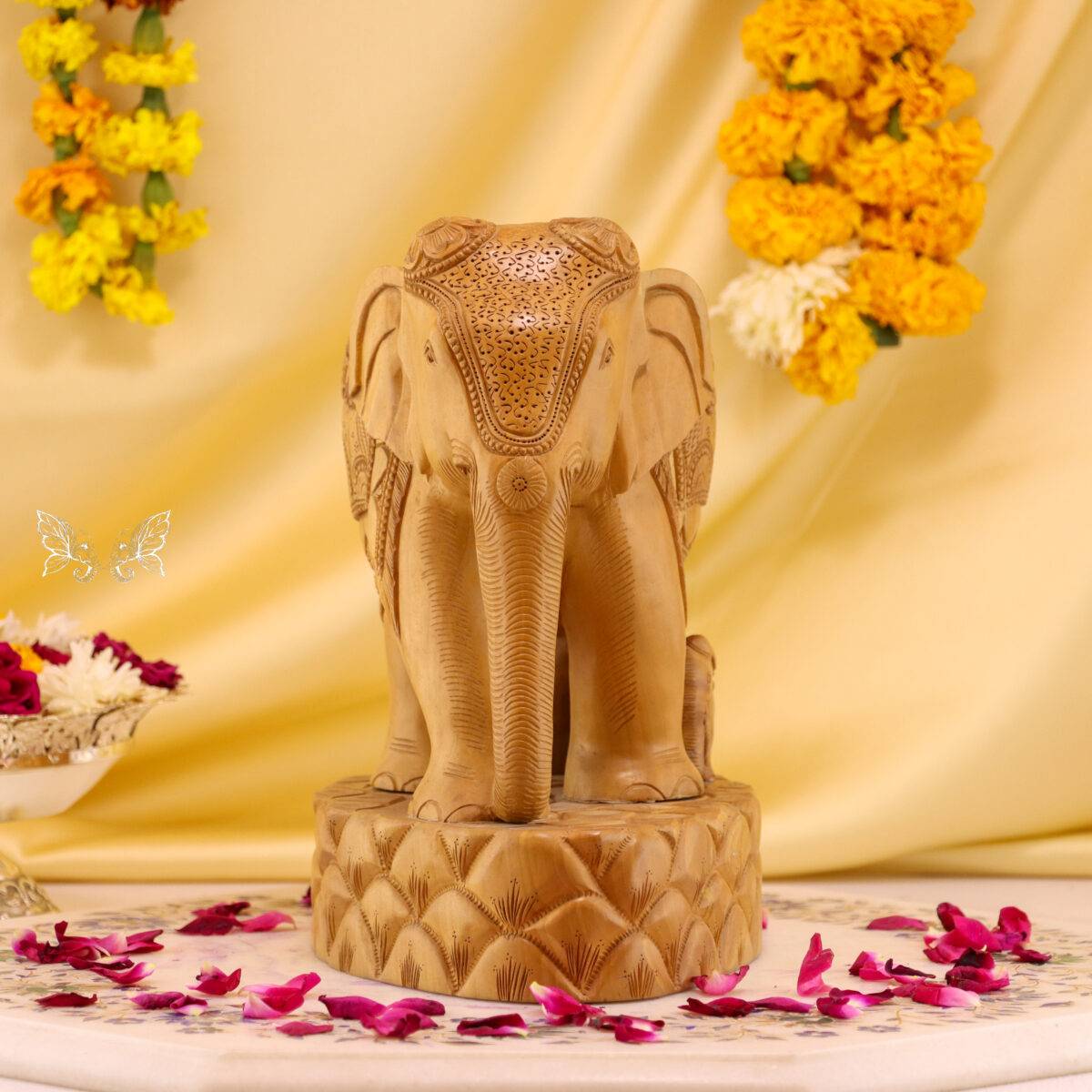hand carved wood elephant 14 scaled