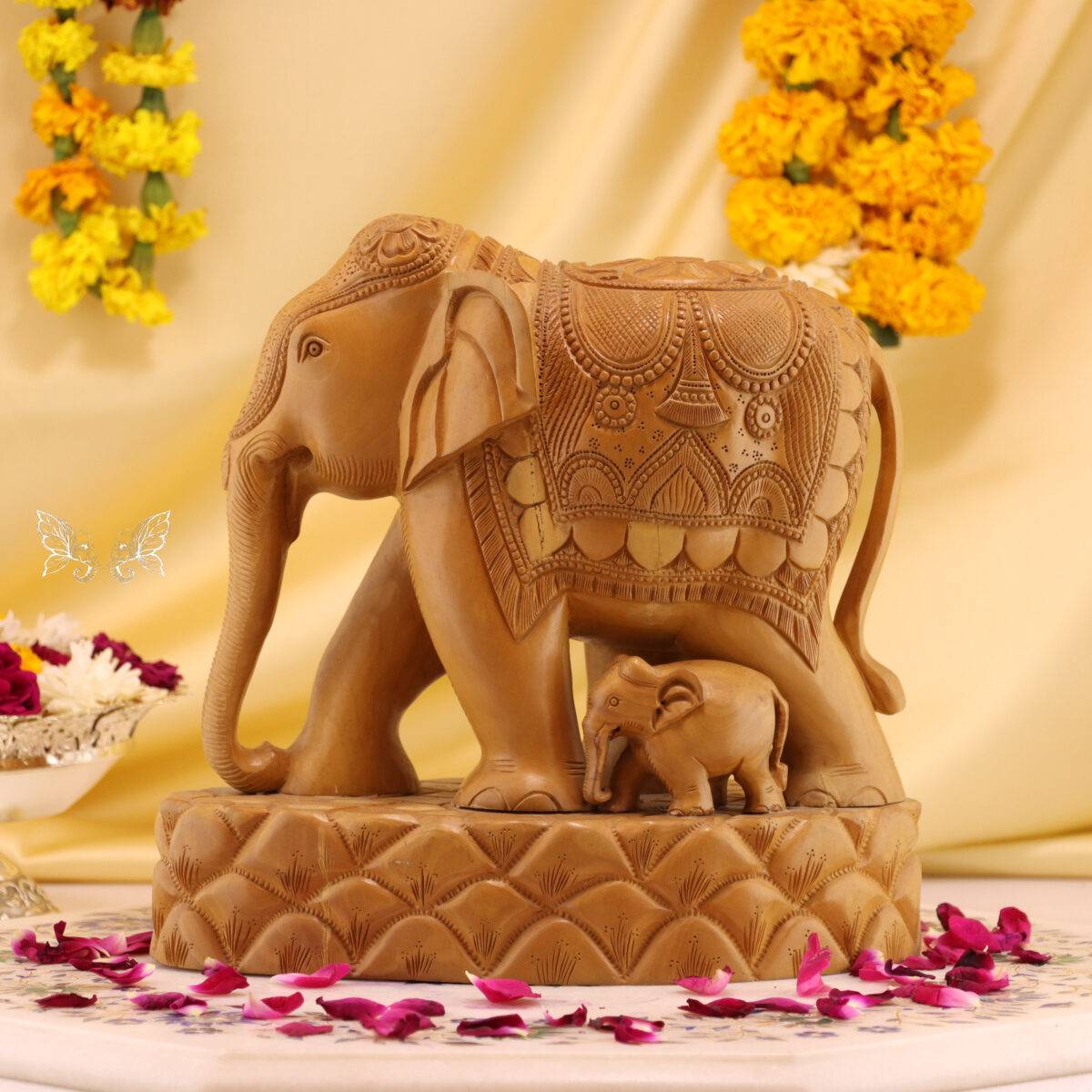hand carved wood elephant 15 scaled