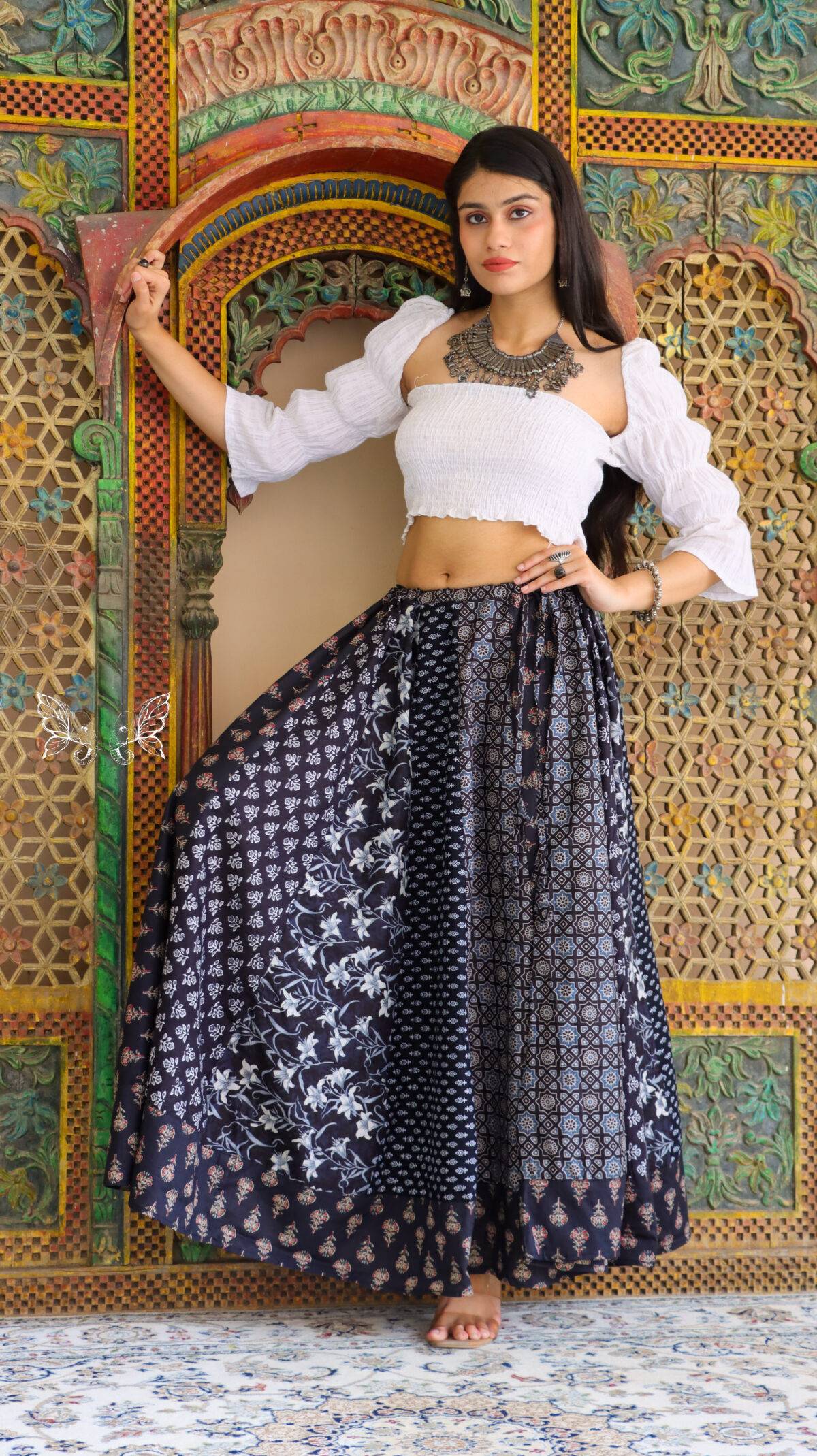 block print skirt