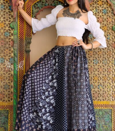 block print skirt