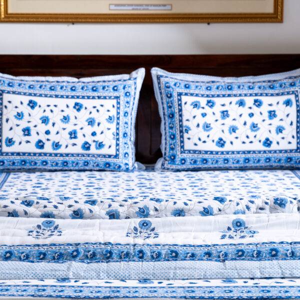 Light Weight 4 Piece Hand Block Quilt Set | 100% Cotton