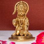 Handcrafted Sitting Hanuman Brass Idol – Symbol of Devotion, Strength & Serenity