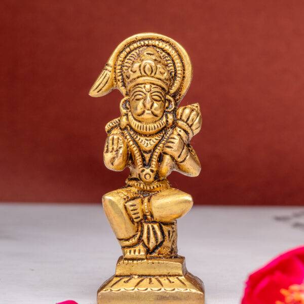 Handcrafted Sitting Hanuman Brass Idol – Symbol of Devotion, Strength & Serenity