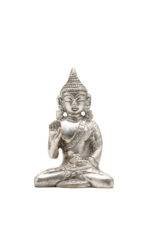 Brass Silver Coated Superfine Buddha Statue - Abhaya Mudra - 3 Inch - Image 8
