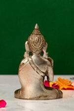 Brass Silver Coated Superfine Buddha Statue - Abhaya Mudra - 3 Inch - Image 3