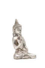 Brass Silver Coated Superfine Buddha Statue - Abhaya Mudra - 3 Inch - Image 6