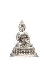 Brass Silver Coated Superfine Buddha Statue - Abhaya Mudra - 4 Inch - Image 8