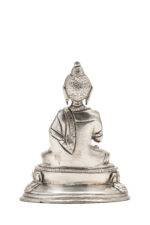 Brass Silver Coated Superfine Buddha Statue - Abhaya Mudra - 4 Inch - Image 5