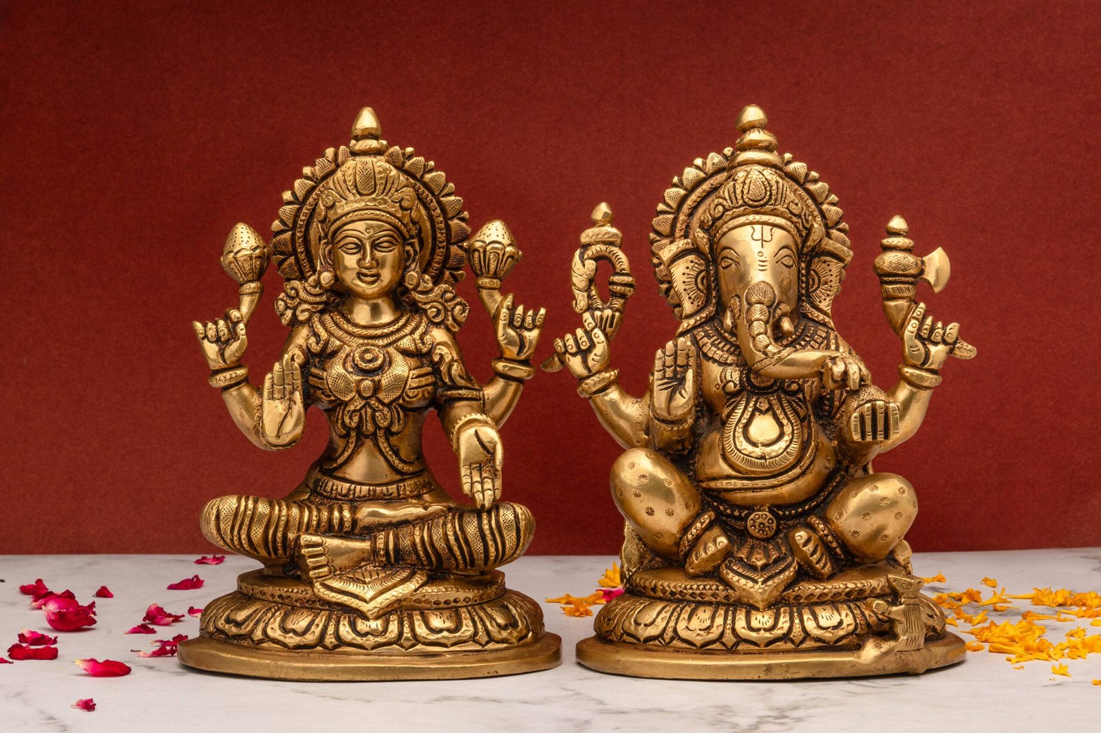 Brass Ganesh Laxmi 268 (8) Ganesh Laxmi Idol