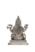 Brass Silver Coated Ganesh Laxmi Saraswati Idols - Detailed Carving - 3.5 Inch - Image 21