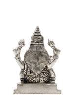 Brass Silver Coated Ganesh Laxmi Saraswati Idols - Detailed Carving - 3.5 Inch - Image 11