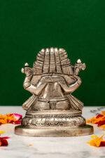 Brass Silver Coated Superfine Punchmukhi Ganesh Idol - 3.35 Inch - Image 3