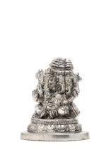 Brass Silver Coated Superfine Punchmukhi Ganesh Idol - 3.35 Inch - Image 6