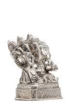 Brass Silver Coated Superfine Punchmukhi Ganesh Idol - 4.35 Inch - Image 5