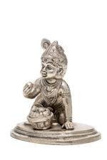 Brass Silver-Coated Superfine Bal Gopal Kanha - 3.55 Inches - Image 5